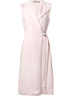 Nina Ricci Cocktail Belted Wrap Pink Dress Vestidos Color Rosa, Belted Wrap Dress, Sleeveless Wrap Dress, Runway Dresses, Rose Dress, Pink Silk, Color Rosa, Belted Dress, Featuring Dress