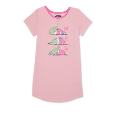 New Girls Size 4-5 Baby Yoda Nightgown Nap All Day Pink Star Wars Short Sleeve Sleepwear With Graphic Print, Graphic Print Short Sleeve Sleepwear, Playful Pink Sleepwear With Graphic Print, Playful Pink Graphic Print Sleepwear, Playful Graphic Print Sleepwear, Short Sleeve Graphic Print Sleepwear, Playful Pink Sleep Dress, Cute Pink Nightgown For Sleep, Pink Graphic Print Sleepwear For Pajama Party