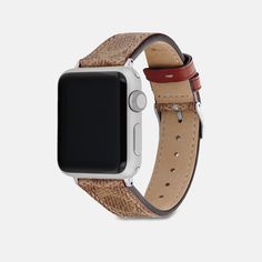 Made exclusively for use with the 38mm and 44mm Apple Watch® this tan strap is crafted of our Signature canvas and secures with stainless steel hardware. | Coach Apple Watch® Strap, 38 Mm And 40 Mm - Tan Modern Bracelet Strap Watch Bands For Outdoor, Modern Outdoor Watch Bands With Bracelet Strap, Casual Watch Accessories With Adjustable Leather Strap, Brown Bracelet Strap Watch Bands For Outdoor, Casual Bracelet Strap Watch Bands For Everyday Use, Casual Watches With Leather Strap For Everyday Use, Brown Outdoor Bracelet Strap Watch Bands, Casual Everyday Watch With Leather Strap, Modern Brown Watch Band For Business