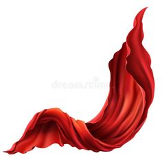 red flowing fabric on white background