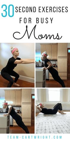 the woman is doing exercises for busy moms