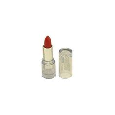 a red lipstick sitting on top of a white table next to a bottle of liquid