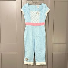 The Dress Shop Disney Toy Story 4 Little Bo Peep Jumpsuit Only Costume Nwt Small New With Tags Slight Stretch Square Neckline Zip Closure Eyelet Detail At Sleeves And Leg Opening Capri Length Approx Measurements P2p 17” W 14” R 12” I 18” Shop Disney, Little Bo Peep, Bo Peep, Disney Toys, Toy Story, Square Neckline, Jumpsuit Romper, Pant Jumpsuit, Dress Shop