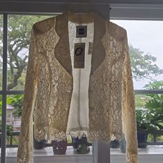 Size Small Off White Fully Lined Jacket And Skirt. Never Worn With Tags. Elegant White Lace Outerwear, Long Sleeve Lace Blazer For Spring, Formal Fitted Lace Outerwear, Formal Fitted Lace Blazer, Formal Long Sleeve Lace Outerwear, Fitted Lace Long Sleeve Outerwear, Lace Suit, Home Color, Jackets & Coats