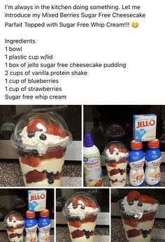 an ice cream sundae with toppings on top and the instructions for it to be made