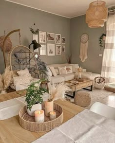 a living room filled with furniture and decor