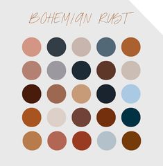 the cover art for bohemian rust's album, which features an array of different colors