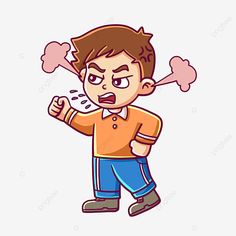 an angry man holding his hand out to the side, cartoon character, illustration png and psd