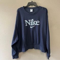 Product Details Size & Fit Size 3xl Runs Smaller Hits More Like A Large/Xl The Nike Logo Is Textured. The Measurement From Pit To Pit Is Approximately 31 Inches In Length 23 Inches. Oversized With Roomy, Relaxed Fit Product Features University Styled Sweatshirt With Vintage, Embroidered Nike Swoosh Dropped Shoulders For Free And Easy Feel Extended Arm And Hem Ribbed Cuffs And Hem 80% Cotton And 20% Polyester Machine Wash The Nike Varsity Crewneck Sweatshirt Is Imported. Oversized And Optimized F Nike Oversized Sweatshirt Vintage, Pulll Nike, Nike Baby Blue Sweatshirt, Nike Cotton Oversized Tops, Oversized Nike Cotton Top, Oversized Cotton Nike Tops, Nike Oversized Long Sleeve Top, Oversized Nike Tops For Fall, Nike Long Sleeve Tops With Letter Print