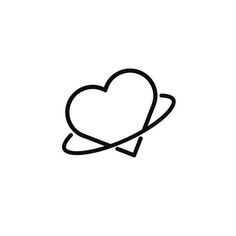 a black and white line drawing of a heart with an arrow in it's center