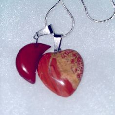 Red Jasper Heart And Carnelian Moon Sterling Silver Necklace. Pendants Are All Natural Jasper And Carnelian. Necklace Is Sterling Silver And 24”. Comes With Gift Box. Red Jasper, Sterling Silver Necklaces, Handcrafted Jewelry, Womens Jewelry Necklace, Jewelry Crafts, Silver Necklace, Jewelry Necklaces, Women Jewelry, Sterling Silver