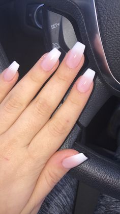 Faded Nails, Natural Acrylic Nails, Unghie Sfumate, Acrylic Coffin, Acrylic Nails Coffin Short, Short Acrylic Nails Designs, Neutral Nails