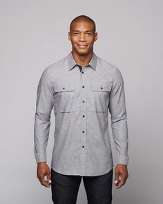 Cotton + Linen Blend Button-Up Shirt // Flint (S) Cotton Linen, Linen Blend, Mens Tops