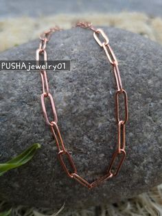 Products Description  100% Heavy Antiqued Copper paperclip Chain necklace Handmade pure copper chain Length-16 To 34 Inches Copper Necklace for Women jewelry gift Metal - Pure Copper Metal : Copper Necklace , CHAIN Thickness of the chain 2.5 mm 100% Pure Copper Chain Necklace Copper Chain Necklace Length ,16,18,20,22,24,26,28,30,32,34,36 inches NOTE- Dear Customer, Our Copper Jewelry is genuine hand polished and handmade by artisan and yes you can see soldering marks joints in our Copper Jewelry, it is left while soldering the copper; many sellers do copper plating to hide these marks. We don't do this practice, because by plating you will not get the proper benefits of copper, the human body needs an original touch of copper for best healing benefits. By seeing the soldering mark on it, k Copper Chain Necklace, Paperclip Chain Necklace, Necklace Chain Lengths, Trombone, Copper Necklace, Copper Chain, Copper Metal, Copper Plated, Pure Copper