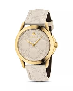 Gucci - G-Timeless Watch, 38mm Gucci Watches For Men, Timeless Watches, Swiss Army Watches, Gucci Watch, Leather Strap Watch, Gucci Fashion, Beautiful Watches, White Dial, Men's Watch