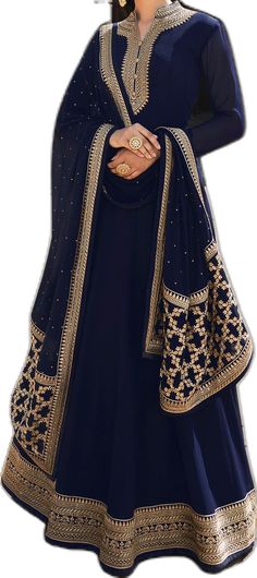 Eid Georgette Abaya With Dabka Work, Eid Abaya With Dabka Work On Georgette, Georgette Abaya With Dabka Work, Festive Georgette Abaya With Dabka Work, Blue Bollywood Style Abaya, Anarkali Abaya With Zari Work For Festivals, Festive Georgette Abaya, Floor-length Georgette Abaya For Wedding, Blue Bollywood Style Abaya For Eid