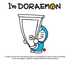 an image of a cartoon character with the words i'm doraemon on it