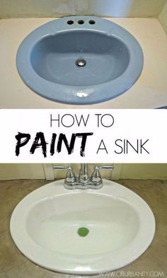 a sink with the words how to paint a sink