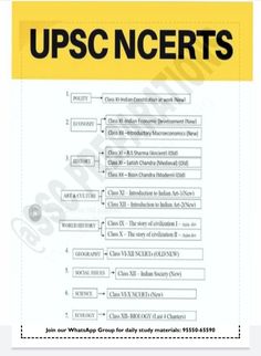 the upsc ncerts form is shown in black and yellow on a white background