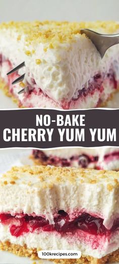 no - bake cherry yum yum ice cream sandwich on a white plate