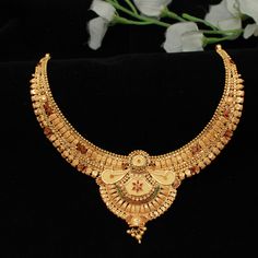 Necklace Set Gold Wedding Jewelry, Pure Gold Necklace, Silver Anklets Designs, Golden Jewellery, 22k Gold Necklace, Delicate Gold Jewelry, Anklet Designs, Necklace Set Indian, Handmade Gold Jewellery