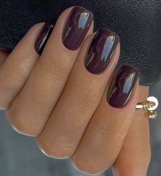 Shellac Nails Fall, Plum Nails, Cherry Nails