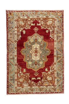 Discover the charm of our Unique Vintage Oushak Rug, a stunning Antique Area Carpet featuring a beautiful blend of red and silvery green. Handwoven in Turkey, this 4'5''x6'5'' masterpiece is perfect for adding a touch of rustic chic to your room decor. Whether you're revamping your living space or looking for a thoughtful home gift, this Turkish Handmade Rug is sure to elevate any interior. Don't miss out on the opportunity to own a timeless piece of craftsmanship that tells a story! Origin: Turkish Anatolian Oushak Size: 4'5''x6'5'' feet  /   134x195 cm Colors: Red, silvery green, orange, cream, brown Age: About 70  Material: 100% Organic wool  Pile: Soft Medium Condition: Perfect Design: Oriental Medallion  Care: Only Dry Cleaning Item Code: 144 Condition: Our rugs are vintage / antique Chic Room Decor, Chic Room, Cleaning Items, Area Carpet, Vintage Oushak Rug, Rustic Chic, Decor Home, Antique Rugs, Soho