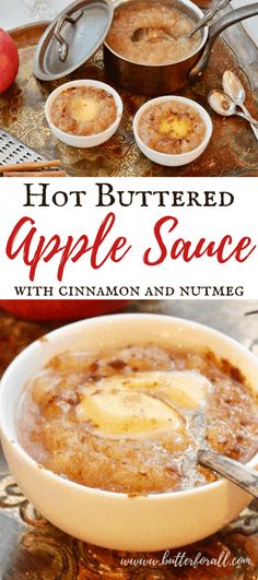 hot buttered apple sauce with cinnamon and nutmeg