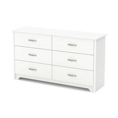 a white dresser with six drawers