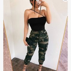 New, Never Worn Unknown Brand Just Tagged For Visibility Casual High Waist Bodysuit, Camouflage Jumpsuits And Rompers For Summer, Casual Black Bodysuit For Fall, Casual Black Bodysuit, Casual Black High Waist Bodysuit, Casual Party Bodysuit, Casual High-waist Bodysuit For Fall, One Piece Cute, One Shoulder Bodysuit