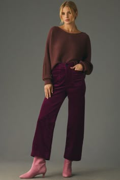 Rent The Colette Cropped Wide-Leg Corduroy Pants from Nuuly. Pick 6 items for $98/month. Free shipping + returns. Corduroy Pants Outfit, Anthropologie Clothing, Wide Leg Pants Outfit, Mod Cloth, Anthropologie Style, Dark Autumn, Professional Outfits, Corduroy Pants