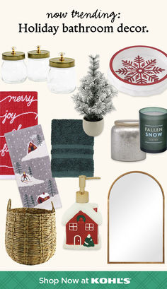 the holiday bathroom decor is on sale now at kohl's shop now for christmas