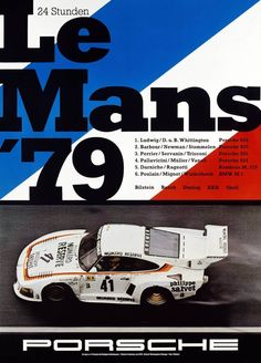 an advertisement for the porsche 917 race car, with its number on it's side