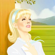 a painting of a woman with blonde hair