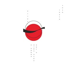 an abstract red circle with black lines and dots