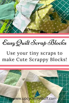 the instructions for how to make cute scrap blocks