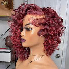 BAISI HAIR Frontal Lace Wig BAISI Perfect Layered Cut Burgundy Wavy Wig Lace Wigs Styles, Layered Cut, Quick Weave Hairstyles, Hair Pixie, Hair Twist Styles, Wavy Wig, Sassy Hair, Updo Hairstyles