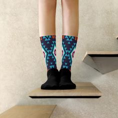 These socks are particularly comfortable thanks to their padded bottom. The foot is black. The print is along the leg with clear, bold colors that do not fade. * 60% nylon, 22% cotton, 18% elastane * Calf length * Padded floor * Ribbed leg Casual Socks, Socks And Hosiery, Bold Colors, Hosiery, Halloween Shopping, Bathing Beauties, Adult Outfits, Socks, Purses And Bags