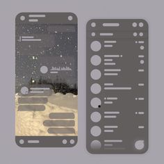 two cell phones side by side with the same design on them, and one has an image of stars in the sky