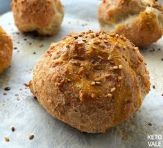 some bread is sitting on a baking sheet