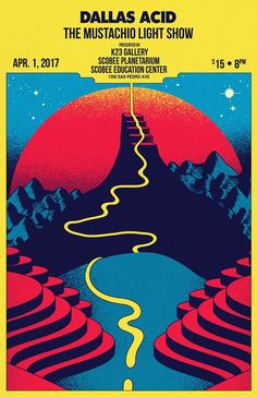 a poster for the music festival, with an image of a road going uphill