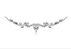 a black and white drawing of an ornate design on a white background with the word