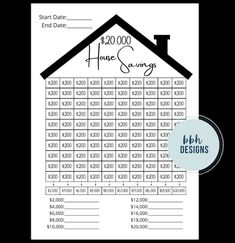 a house and money chart with the words home savings on it