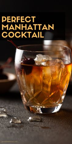 Perfect Manhattan Cocktail, Manhattan Cocktail Recipe, Batch Cocktail Recipe, Manhattan Recipe, Manhattan Cocktail, Classic Cocktail Recipes, Cocktail Garnish