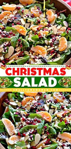 a christmas salad with oranges, spinach and almonds