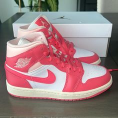 Nike Shoes Women Custom, Nike Shoes For Girls, Womens Air Jordan 1, Womens Air Jordan, Holiday Cardigan, Pink Nike Shoes