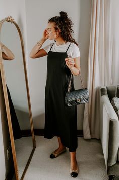 Shirt Under Sundress Outfit, Styling Shirt Over Dress, T Shirt Dressed Up, Tshirt Under Maxi Dress Outfit, Dress With Tee Shirt Underneath, Maxi Dress And Tshirt Outfit, Sundress With Tshirt, Edgy Maxi Dress Outfit, Tank Dress With Shirt Over