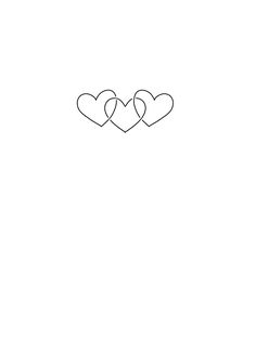 two hearts drawn in the shape of three smaller hearts on a white background with space for text