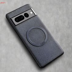 an image of a cell phone with a camera on it's back cover in black