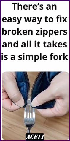 there's an easy way to fix broken zippers and all it takes is a simple fork